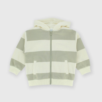 Boy's opened sweat-shirt with hat, brown Boy's opened sweat-shirt with hat, brown