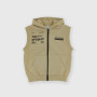 Boy's opened heavy-Jersey vest with hat, beige Boy's opened heavy-Jersey vest with hat, beige