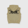 Boy's opened heavy-Jersey vest with hat, beige Boy's opened heavy-Jersey vest with hat, beige