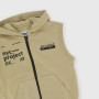 Boy's opened heavy-Jersey vest with hat, beige Boy's opened heavy-Jersey vest with hat, beige