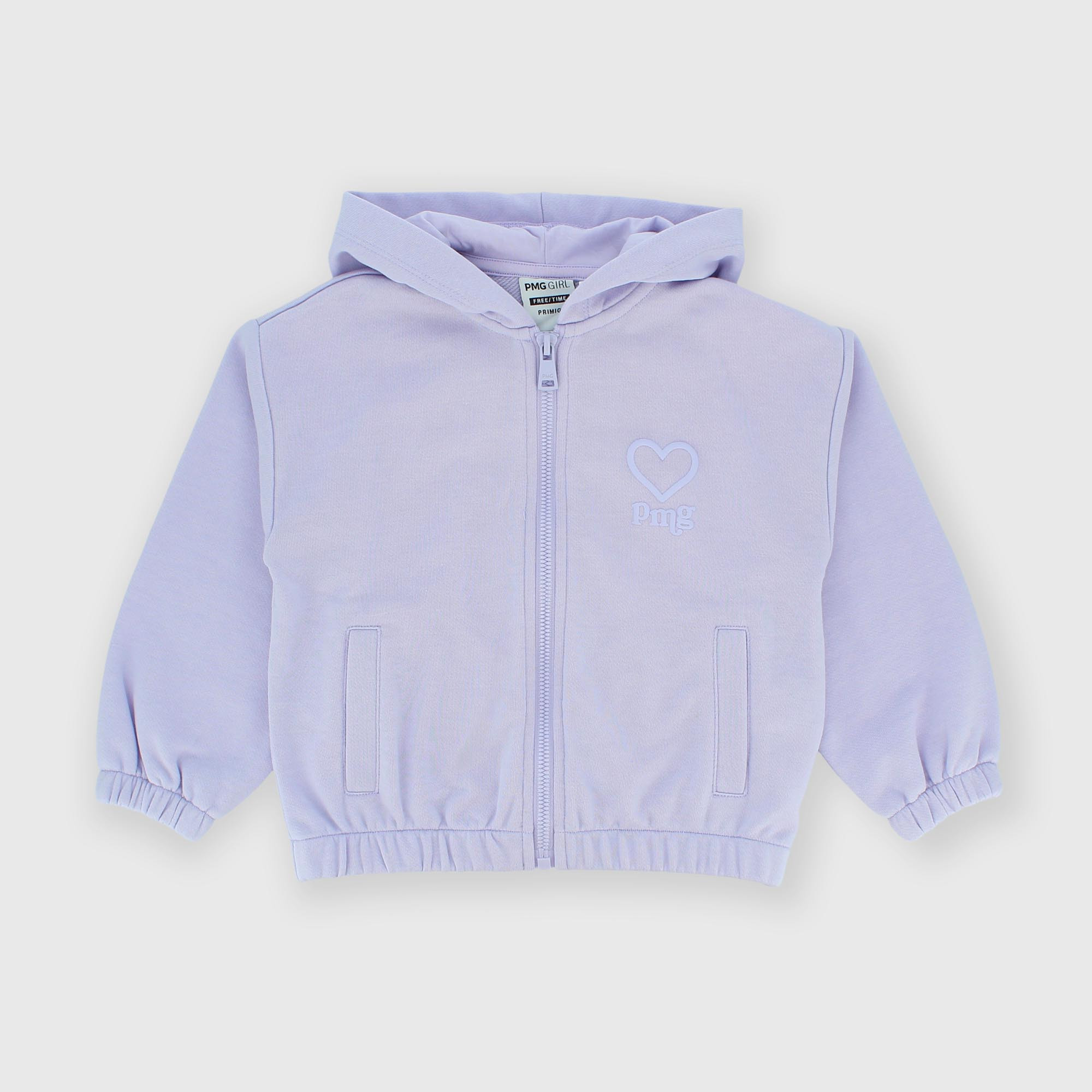 Sudadera abierta con capucha para niña, morado