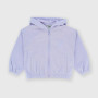 Girl's opened sweat-shirt with hat, violet Girl's opened sweat-shirt with hat, violet