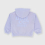 Girl's opened sweat-shirt with hat, violet Girl's opened sweat-shirt with hat, violet