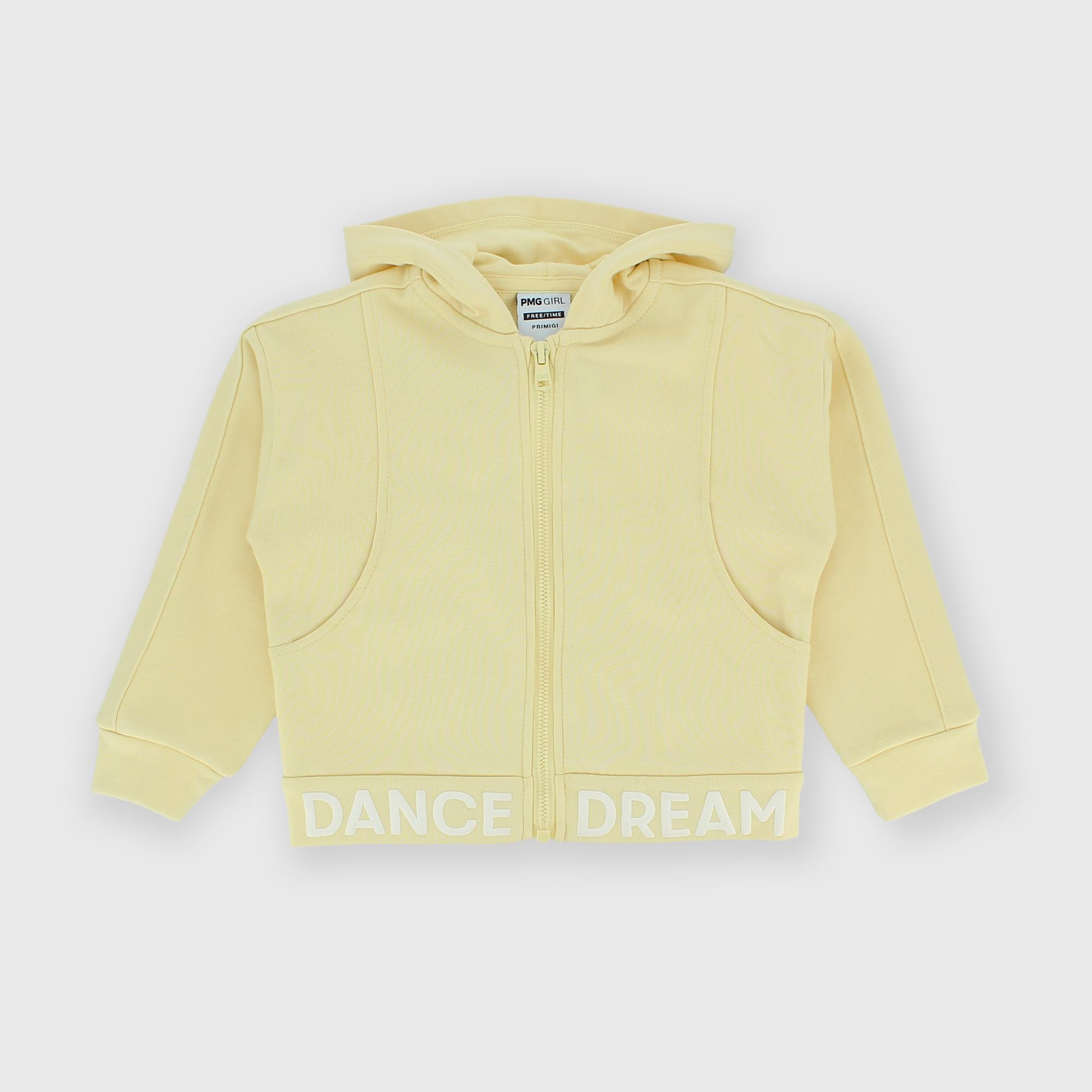 Sudadera abierta con capucha para niña, beige