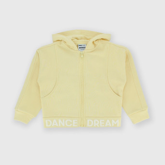 Sudadera abierta con capucha para niña, beige Sudadera abierta con capucha para niña, beige