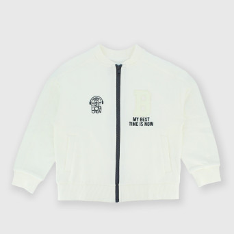 Boy's opened sweat-shirt, white Boy's opened sweat-shirt, white