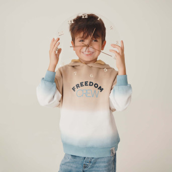 Boy's sweat-shirt with hat, green Boy's sweat-shirt with hat, green