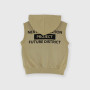 Boy's opened heavy-Jersey vest with hat, beige Boy's opened heavy-Jersey vest with hat, beige