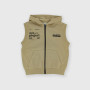 Boy's opened heavy-Jersey vest with hat, beige Boy's opened heavy-Jersey vest with hat, beige