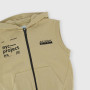 Boy's opened heavy-Jersey vest with hat, beige Boy's opened heavy-Jersey vest with hat, beige