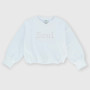 Sweat-shirt raz de cou  fille, blanc Sweat-shirt raz de cou  fille, blanc