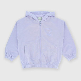Pile ouvert avec capuchon pour fille, violet Pile ouvert avec capuchon pour fille, violet