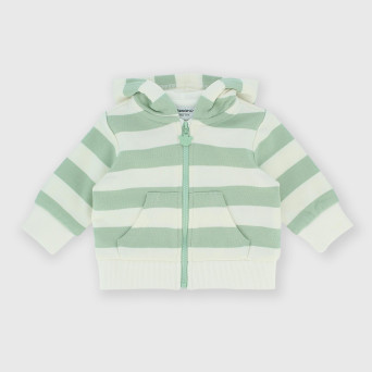 Newborn opened sweat-shirt with hat, green Newborn opened sweat-shirt with hat, green