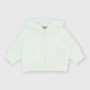 Newborn opened sweat-shirt with hat, white Newborn opened sweat-shirt with hat, white