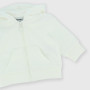 Newborn opened sweat-shirt with hat, white Newborn opened sweat-shirt with hat, white