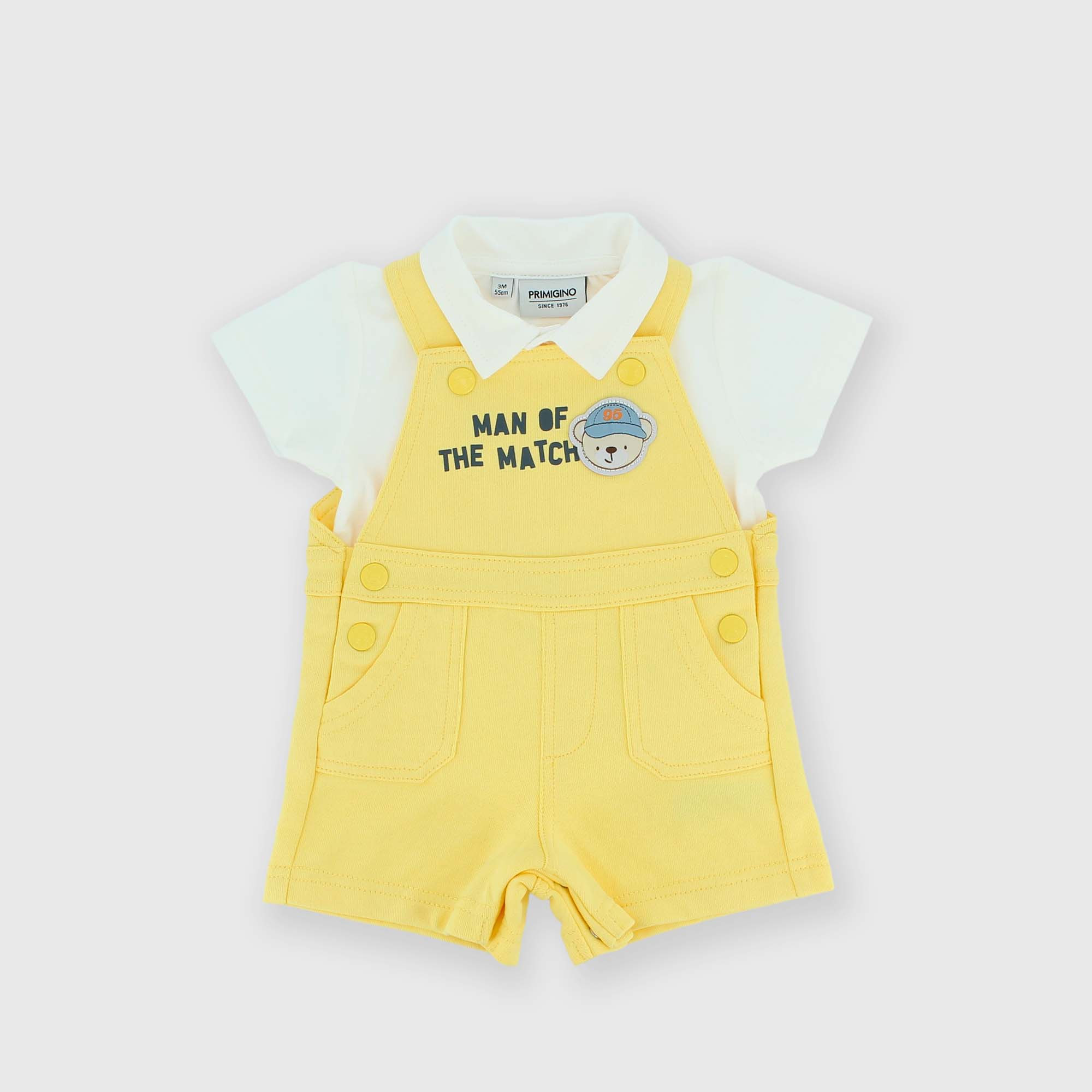 Conjunto de dos piezas para bebé, amarillo