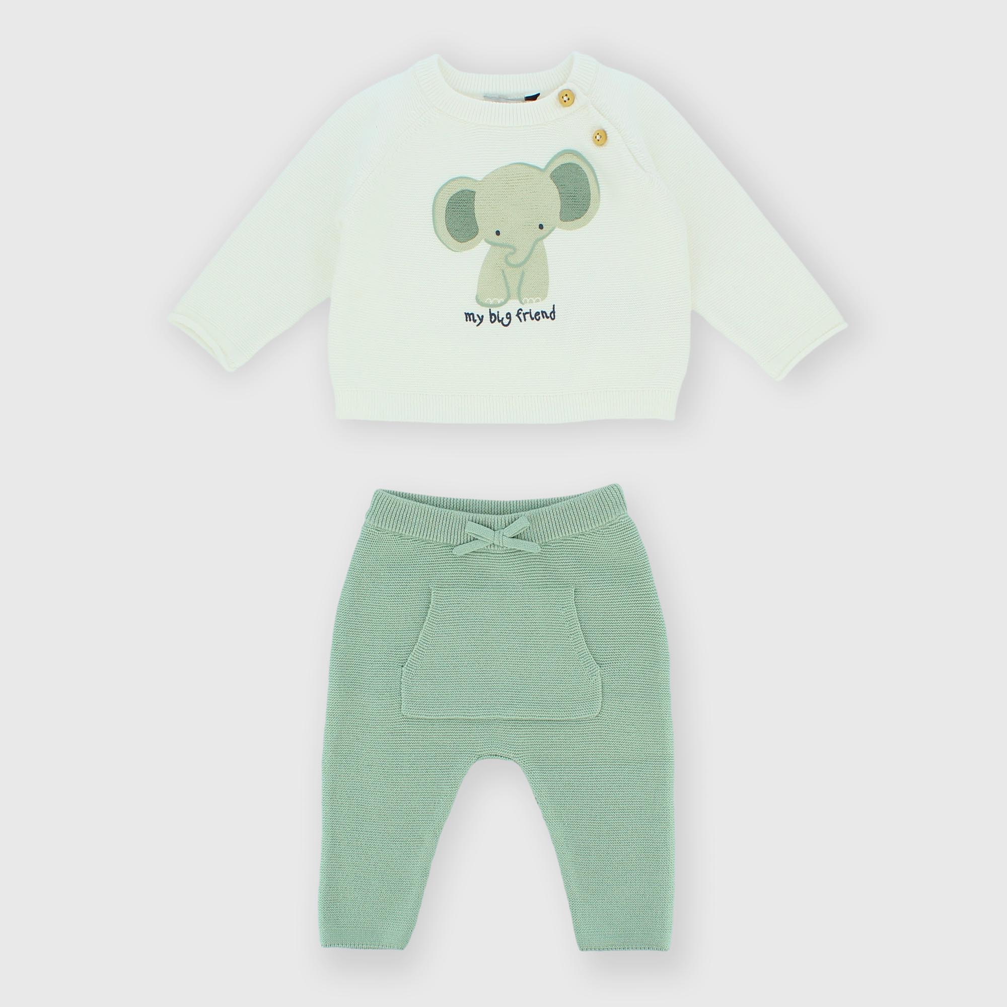 Cotton matching set for boy white