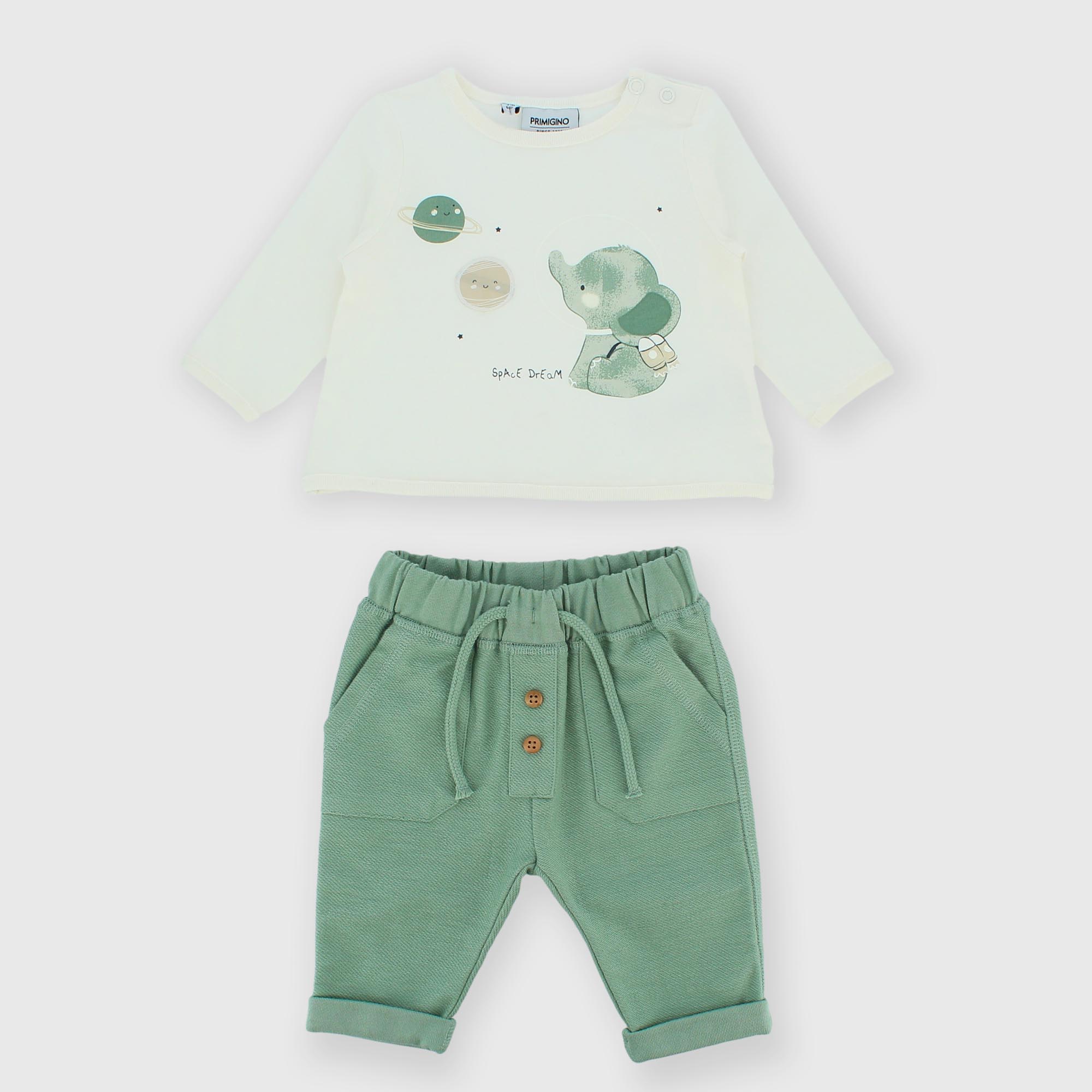 Two-piece suit for newborn, white