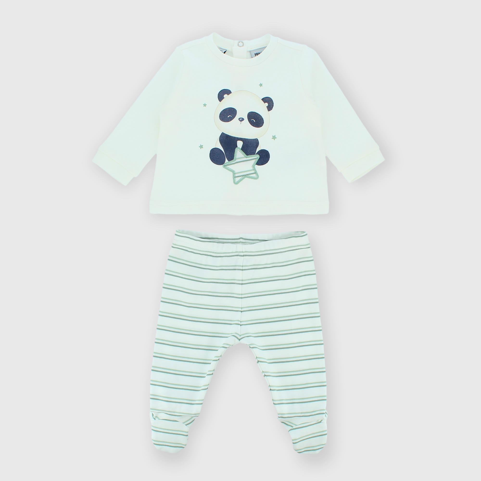 Two-piece suit for newborn, white
