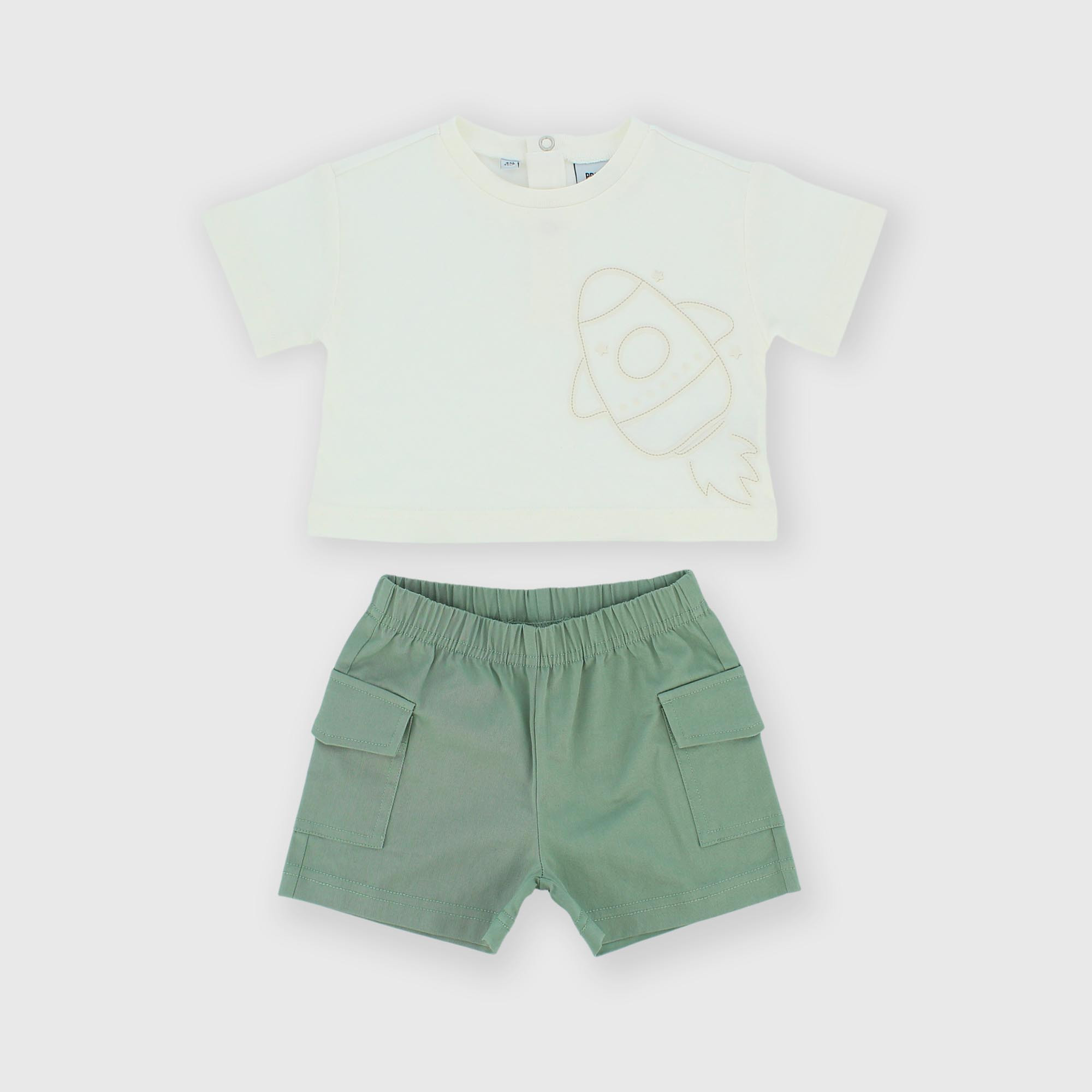 Two-piece suit for newborn, white