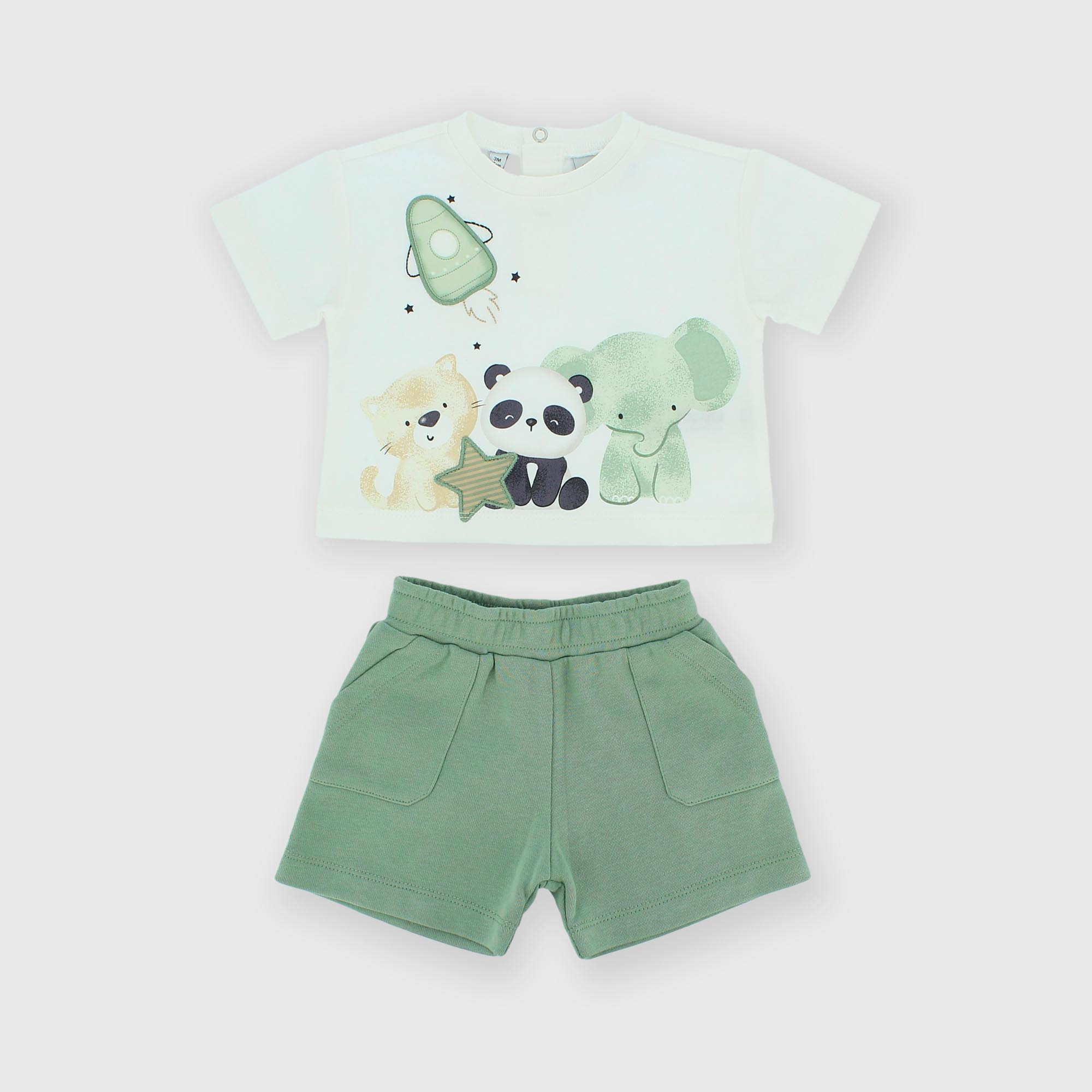 Two-piece suit for newborn, white