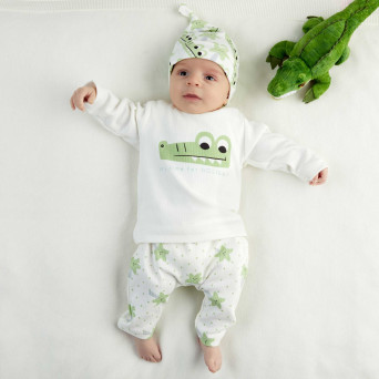 Two-piece suit for newborn, white Two-piece suit for newborn, white