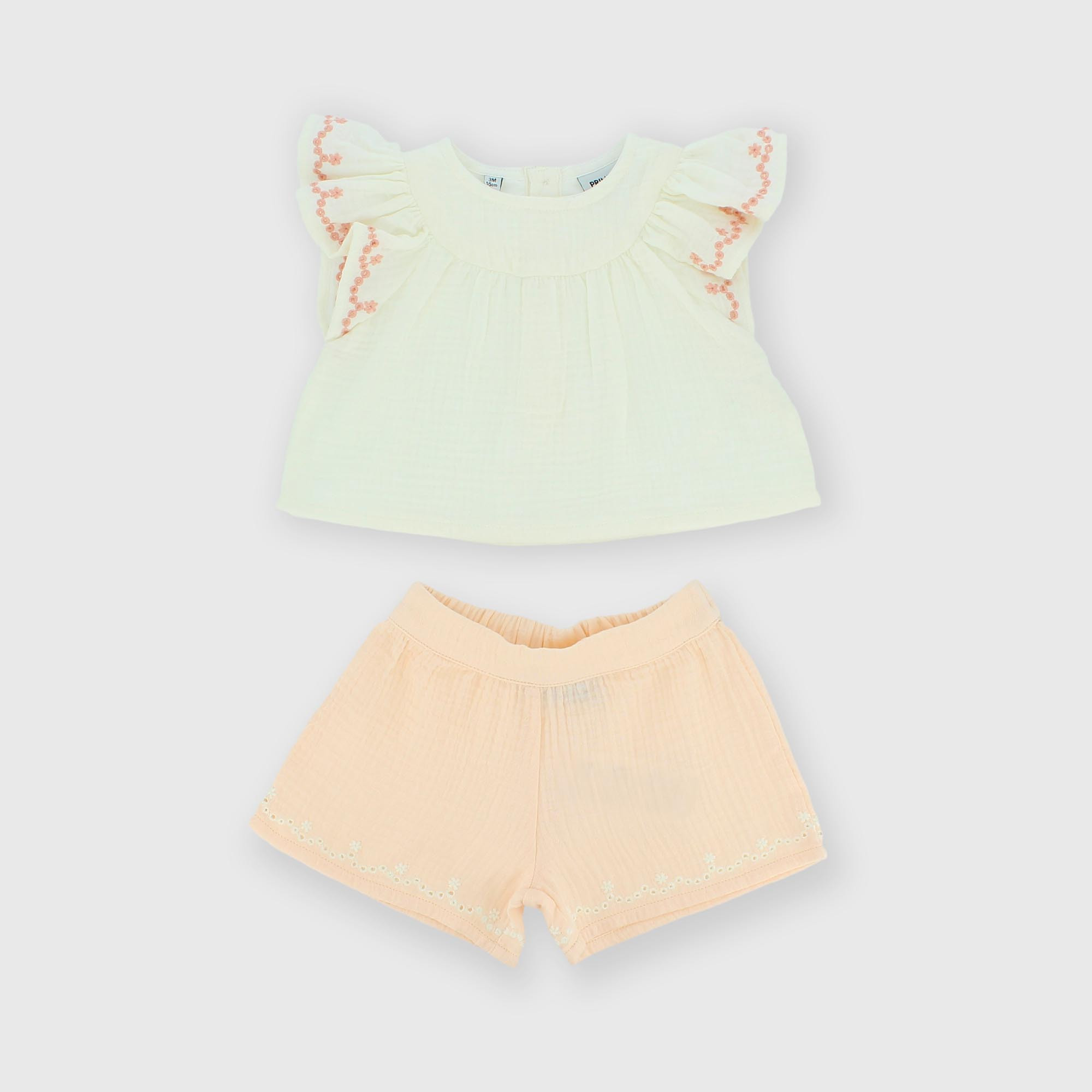 Комплект для новорожденной из двух частей, белый