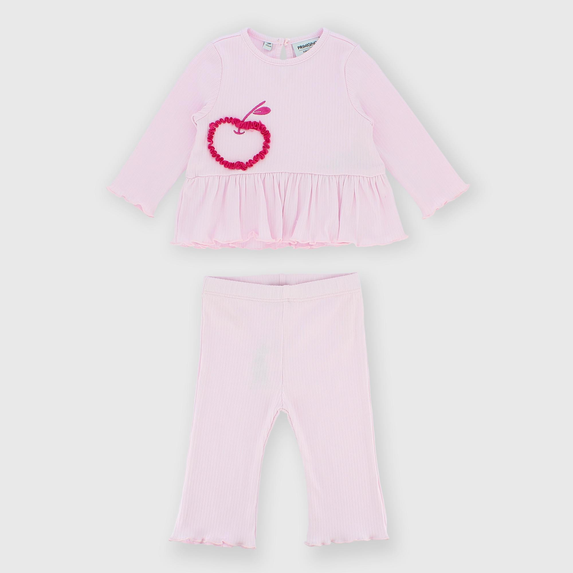 Комплект для новорожденной из двух частей, розовый