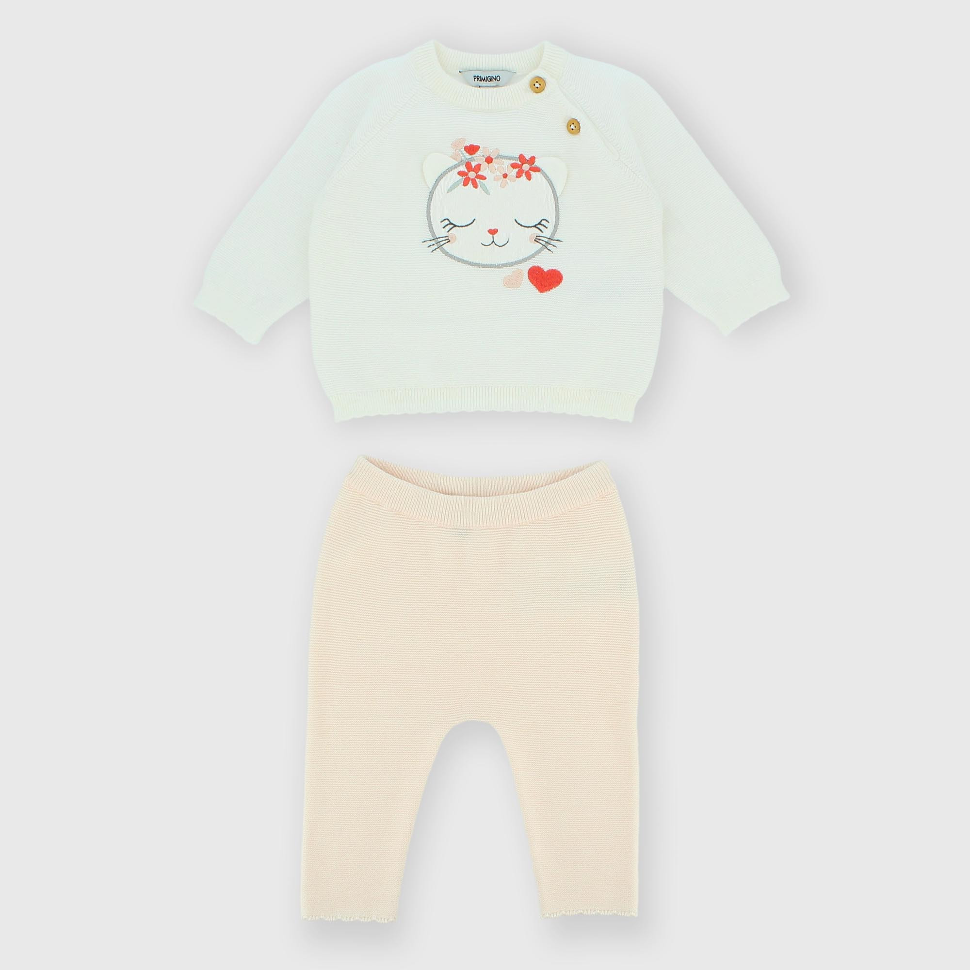 Комплект для новорожденной из двух частей, белый