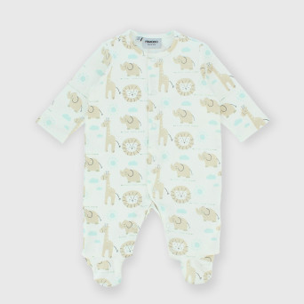 Baby boy's Interlock jumpsuit, white Baby boy's Interlock jumpsuit, white