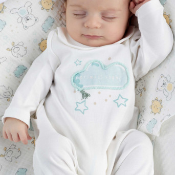 Baby boy's Interlock suit, white Baby boy's Interlock suit, white