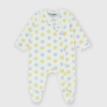 Jumpsuit for newborn girl in Interlock, white Jumpsuit for newborn girl in Interlock, white