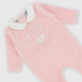 Jumpsuit for newborn girl in chenille, pink Jumpsuit for newborn girl in chenille, pink