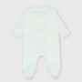 Jumpsuit for newborn girl in chenille, white Jumpsuit for newborn girl in chenille, white