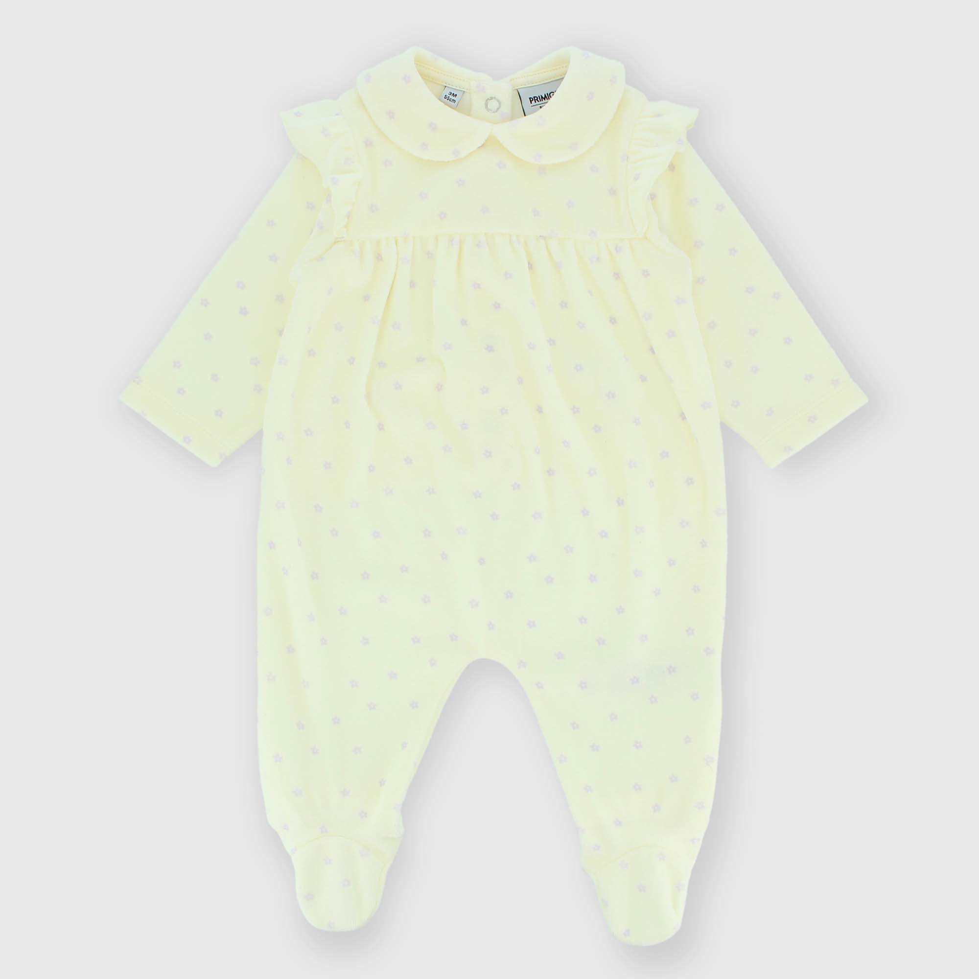 Combinaison en chenille  nouveau-née, beige