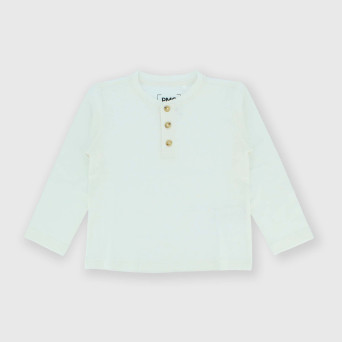 Boy's half-neck long sleeves Jersey T-shirt, white Boy's half-neck long sleeves Jersey T-shirt, white