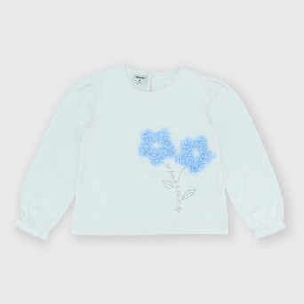 Girl's long sleeves Jersey T-shirt, white Girl's long sleeves Jersey T-shirt, white
