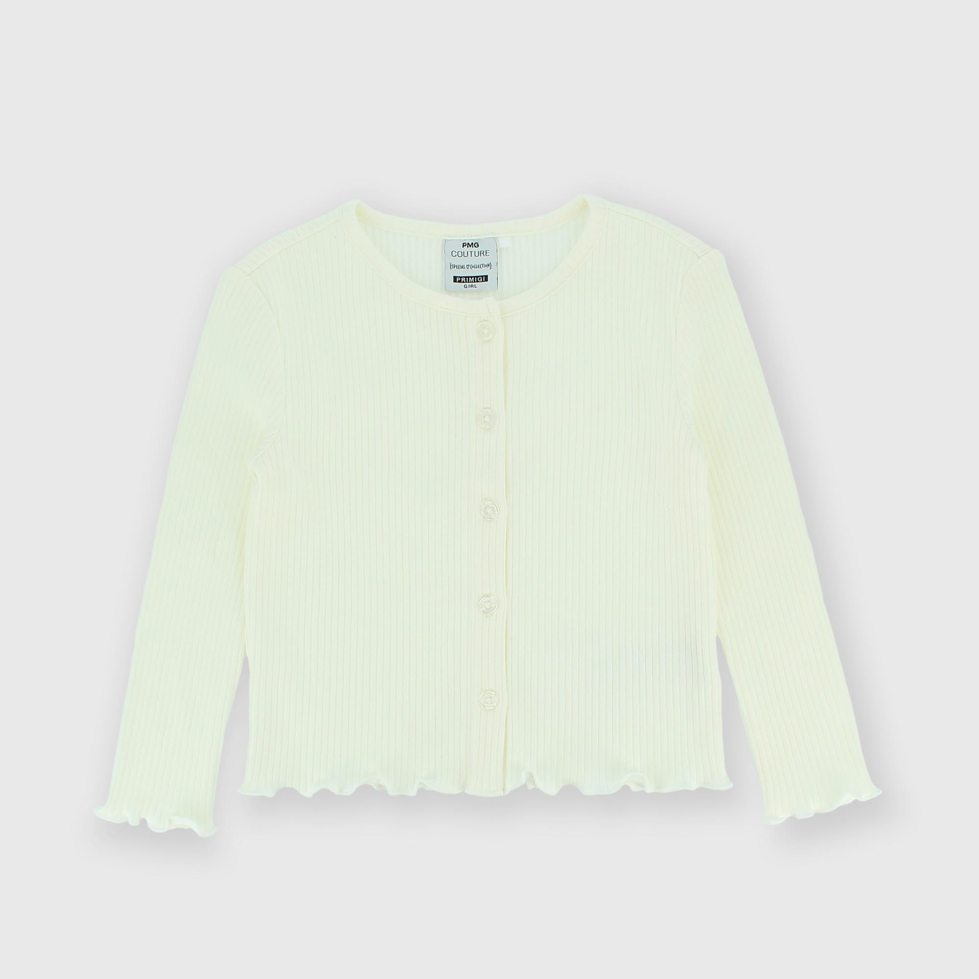 КАРДИГАН В РУБЧИК ДЛЯ ДЕВОЧЕК, БЕЛЫЙ