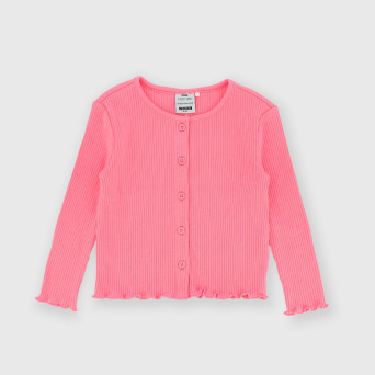 Girl's ribbed Cardigan, pink Girl's ribbed Cardigan, pink