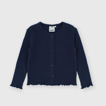 Girl's ribbed Cardigan, blue Girl's ribbed Cardigan, blue