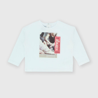 Girl's long sleeves Jersey T-shirt, white Girl's long sleeves Jersey T-shirt, white