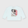 Camiseta de tejido Jersey con mangas largas para niña, blanco Camiseta de tejido Jersey con mangas largas para niña, blanco