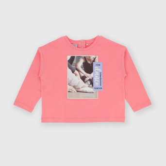 Pull en Jersey  manches longues  fille,  rose Pull en Jersey  manches longues  fille,  rose