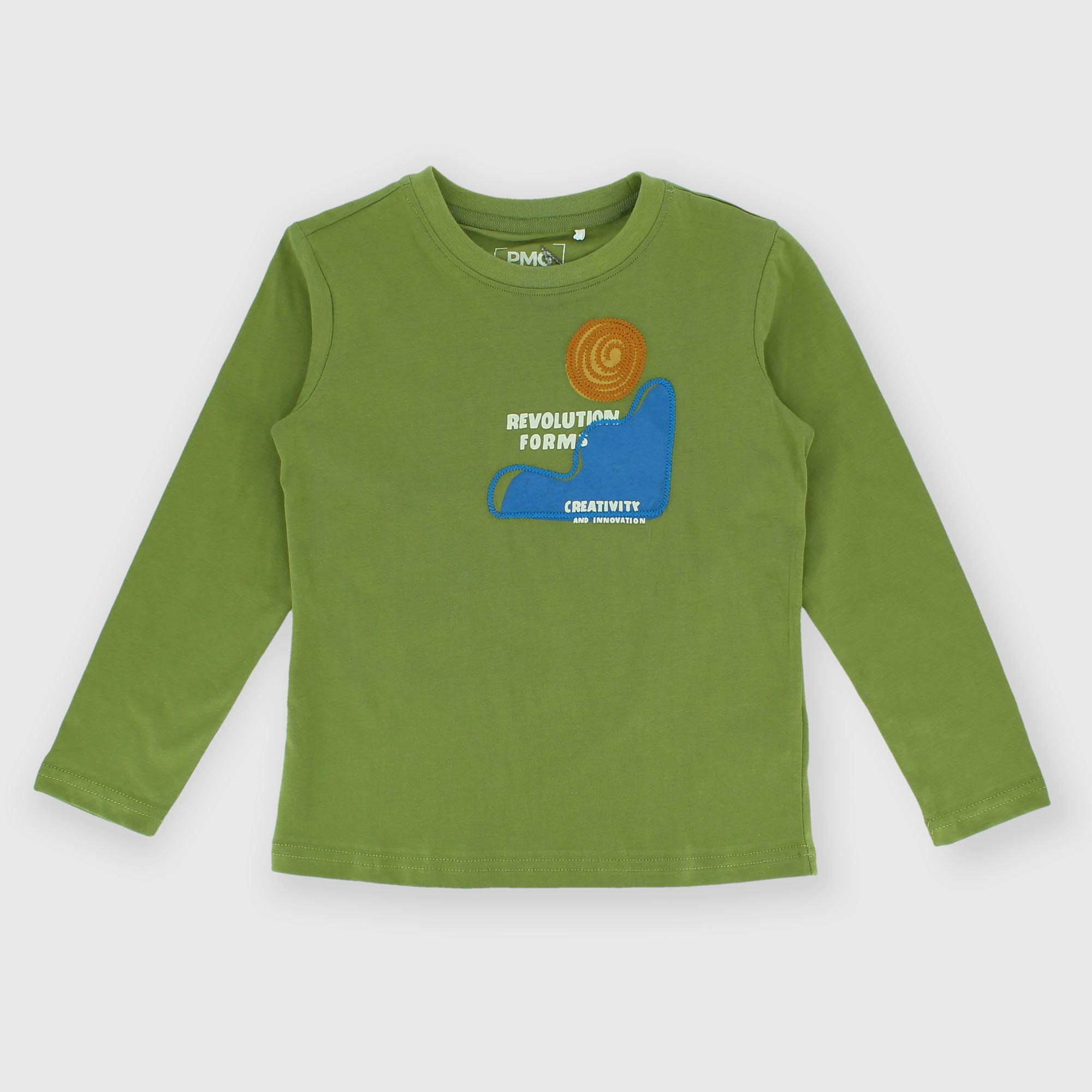 Camiseta de tejido Jersey con mangas largas para niño, verde