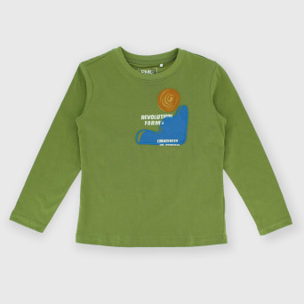 Boy's long-sleeves Jersey T-shirt, green Boy's long-sleeves Jersey T-shirt, green