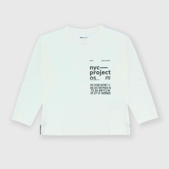 Boy's long-sleeves Jersey T-shirt, white Boy's long-sleeves Jersey T-shirt, white