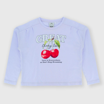 Girl's long-sleeves Jersey T-shirt, pink Girl's long-sleeves Jersey T-shirt, pink