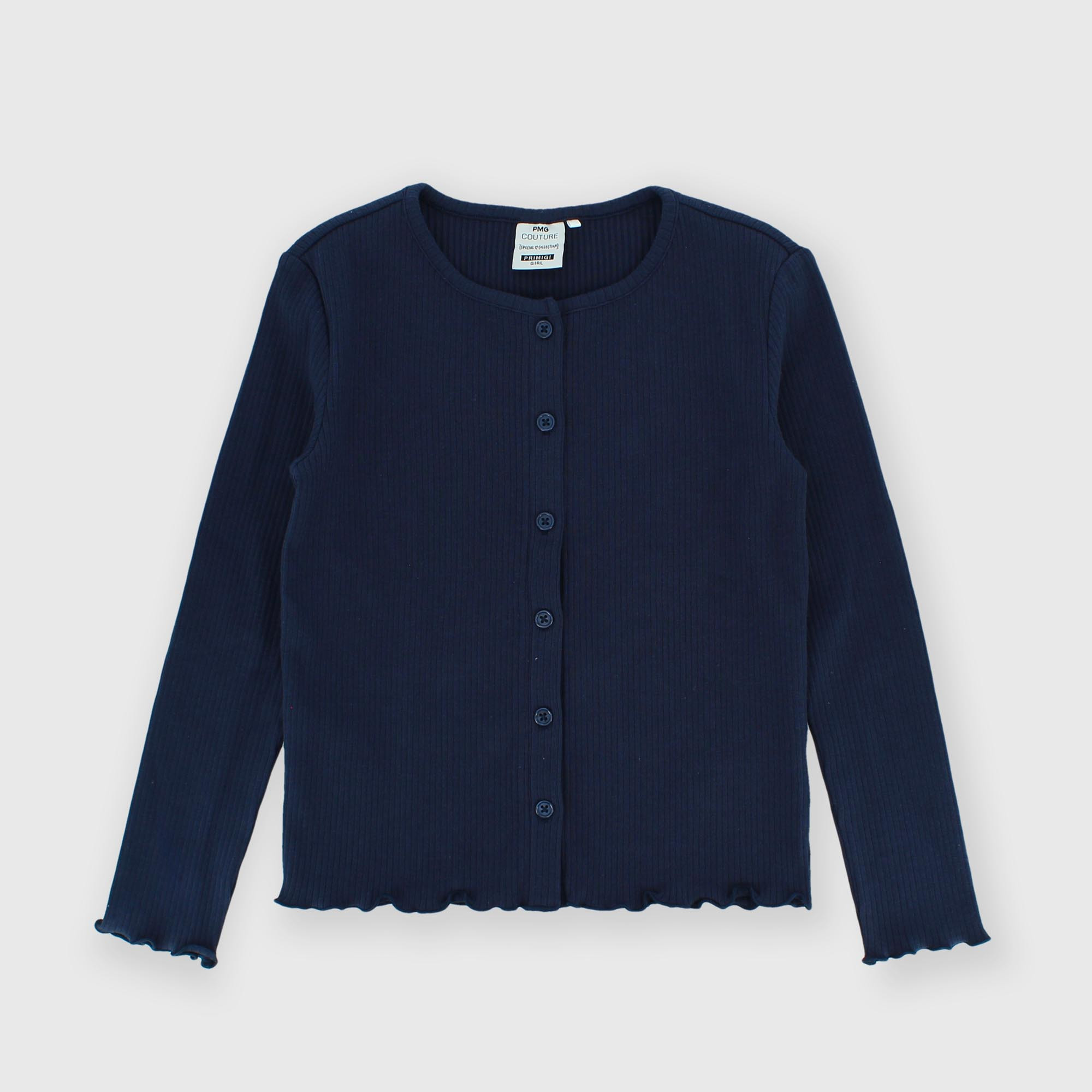 Girl's ribbed Cardigan, blue