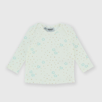 Camiseta canalé con mangas largas de bebé niño, blanco Camiseta canalé con mangas largas de bebé niño, blanco