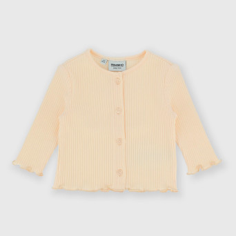 Cardigan côtelé  nouveau-née, rose Cardigan côtelé  nouveau-née, rose